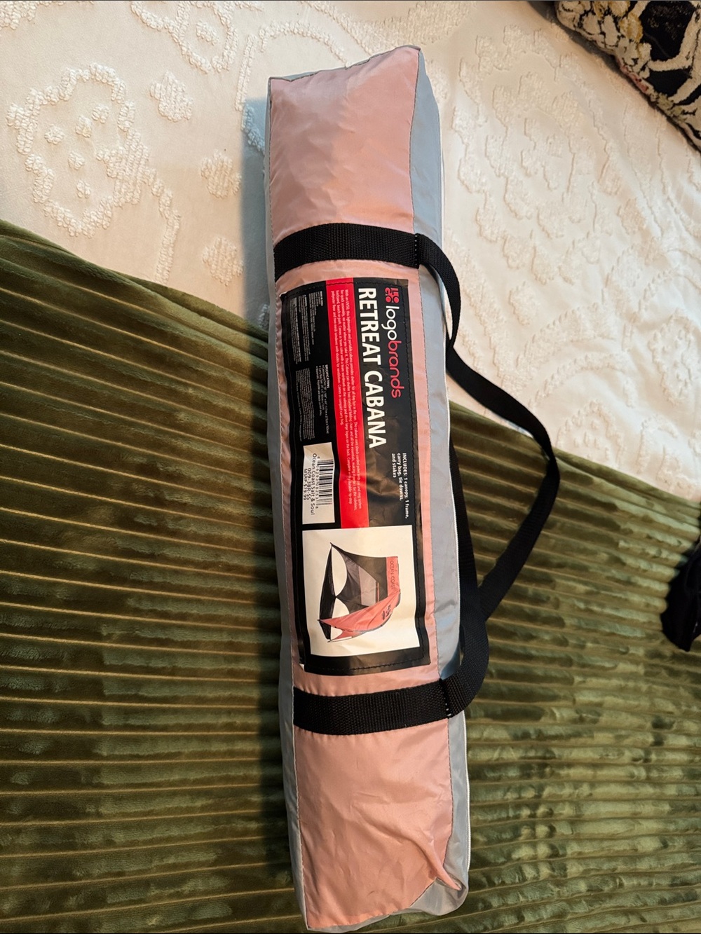 IcoBoard Retreat Cabana Pink and Gray Portable Beach Cabana